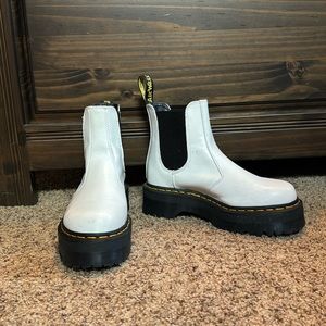 Dr. Martens white platform chelsea boots